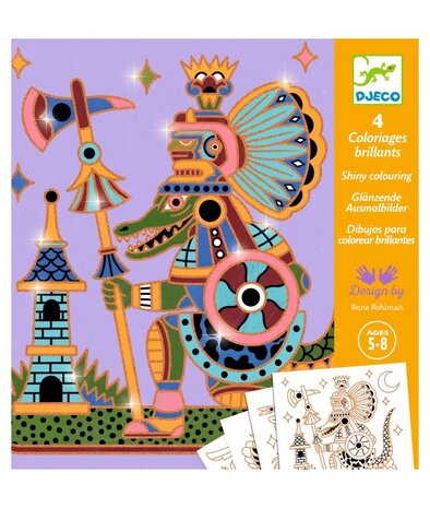 Djeco Kleuren met glitter - stoere dieren Djeco Kleuren met glitter - stoere dieren