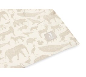 Jollein 2x Hydrofiele Multidoek 115x115cm – Animals Nougat