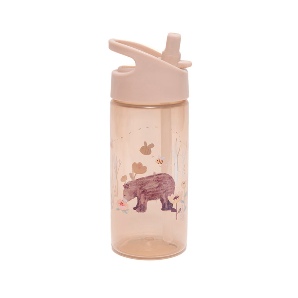 Petit Monkey Drinkfles humming bear linen "white stars"