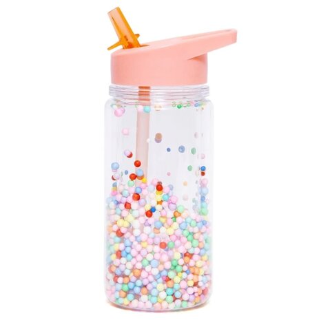 Petit Monkey Drinkfles marcaron pops soft coral