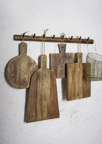 Madam Stoltz Wooden Coat Rack - Dark Natural Madam Stoltz Wooden Coat Rack - Dark Natural