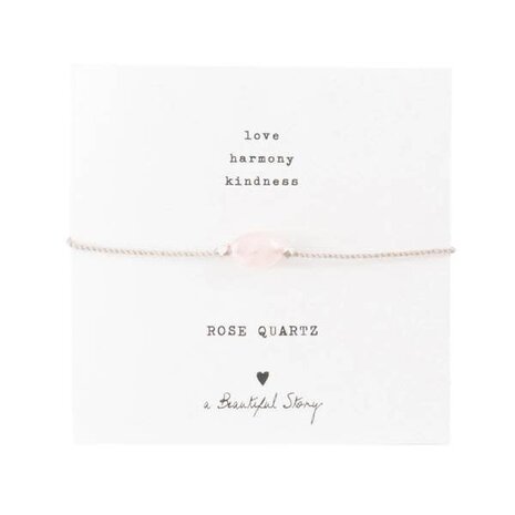 A Beautiful Story Gemstone Card Rose Quartz SC Bracelet A Beautiful Story Gemstone Card Rose Quartz SC Bracelet