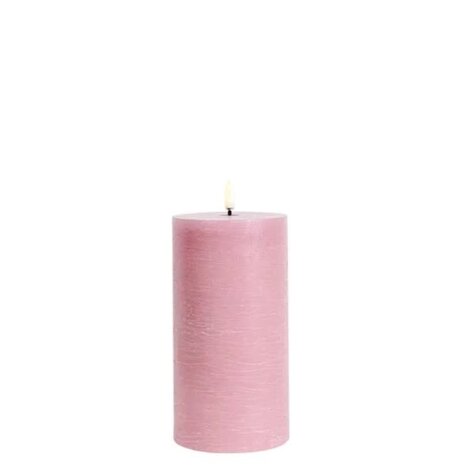 Uyuni LED pillar candle Rustic - 7,8x15 cm  Dusty Rose