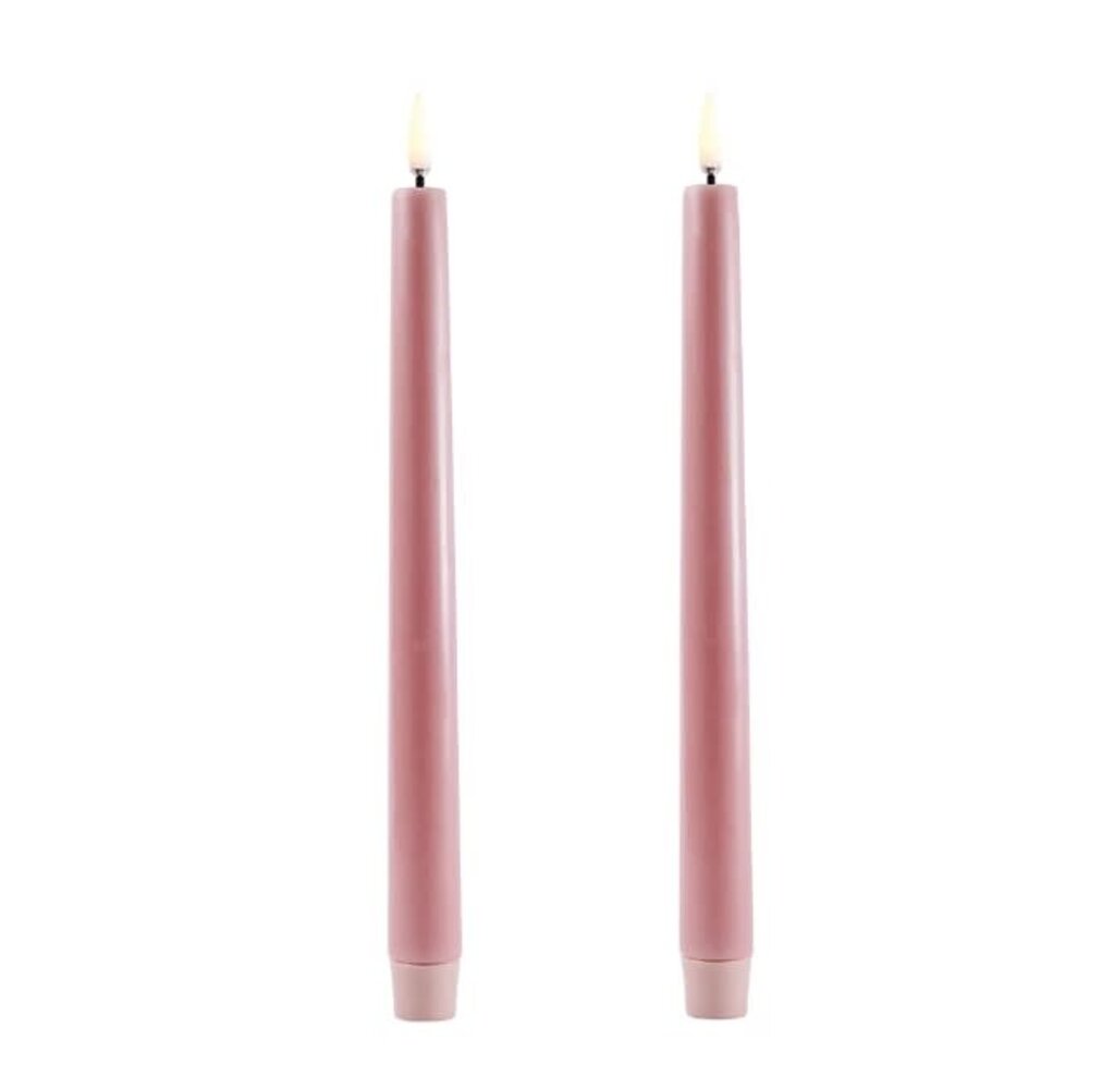 Uyuni LED taper candle 2,3x25, Smooth, 2-pack Dusty Rose Uyuni LED taper candle 2,3x25, Smooth, 2-pack Dusty Rose