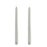 Uyuni LED taper candle 2,3x25, Smooth, 2-pack Dusty Green Uyuni LED taper candle 2,3x25, Smooth, 2-pack Dusty Green