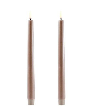 Uyuni LED taper candle 2,3x25, Smooth, 2-pack Sandstone Uyuni LED taper candle 2,3x25, Smooth, 2-pack Sandstone