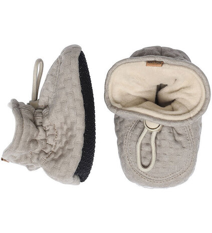 Melton Structure textile slippers - Beige Melange Melton Structure textile slippers - Beige Melange