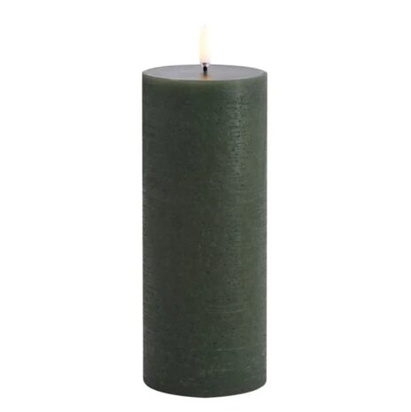 Uyuni LED pillar candle Rustic 7,8x20cm - Olive green