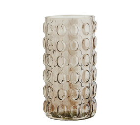 Madam Stoltz Glass Vase with bubbles - light brown Madam Stoltz Glass Vase with bubbles - light brown