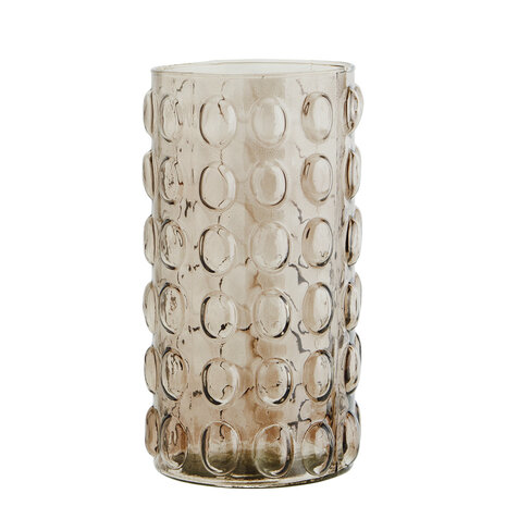 Madam Stoltz Glass Vase with bubbles - light brown