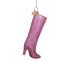Vondels Glossy pink glitter boot