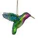 Vondels Ornament glass green/purple hummingbird