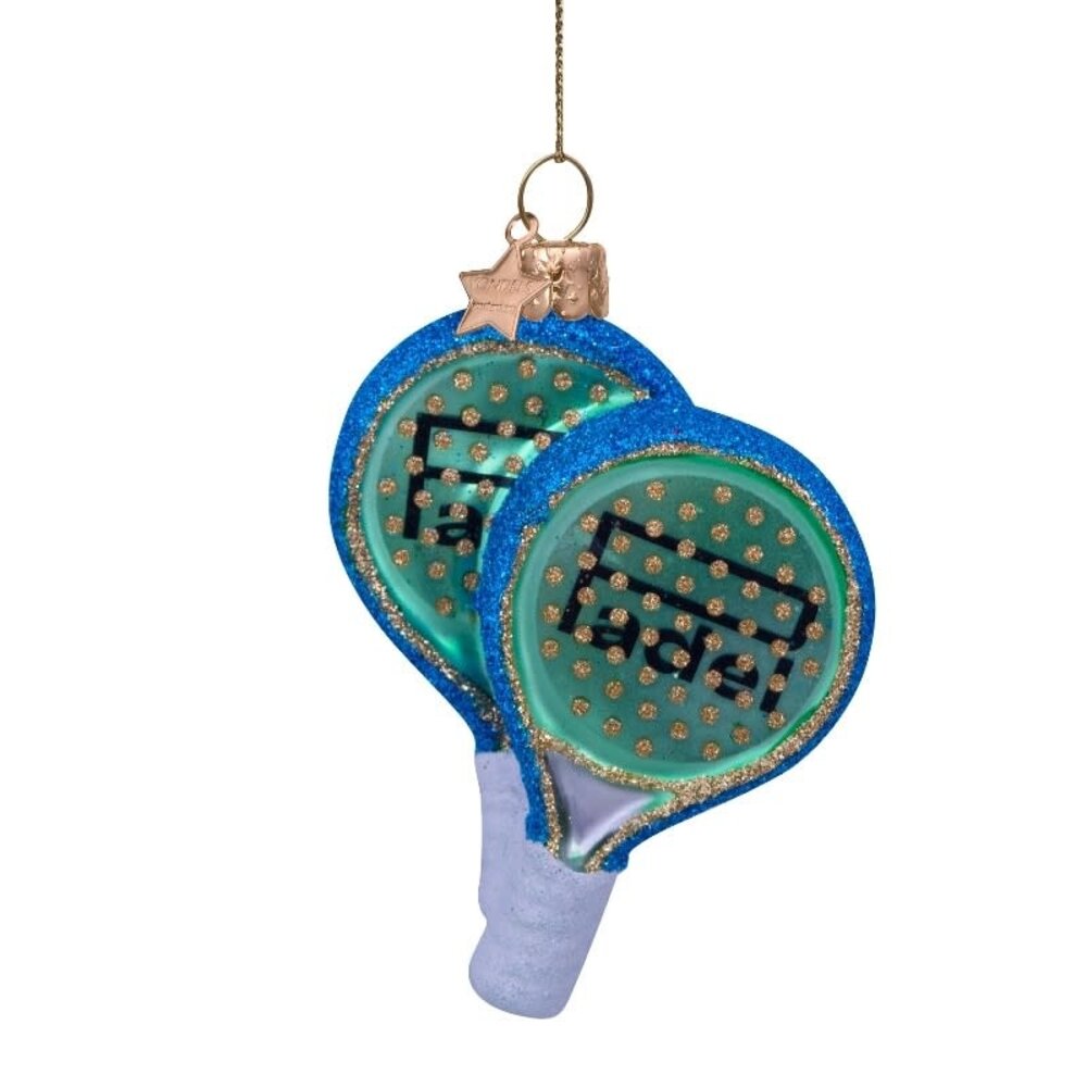 Vondels Ornament glass green padel racket