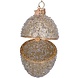 Vondels Ornament glass gold egg w/allover gold beads
