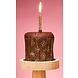 Wondercandle Cancake - Happy Birthday Brownie Grijs Wondercandle Cancake - Happy Birthday Brownie Grijs