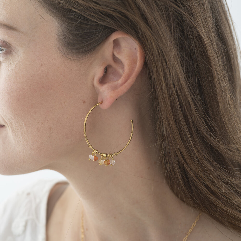 A Beautiful Story Aurora Rose Quartz Carnelian Citrine GP Earrings A Beautiful Story Aurora Rose Quartz Carnelian Citrine GP Earrings