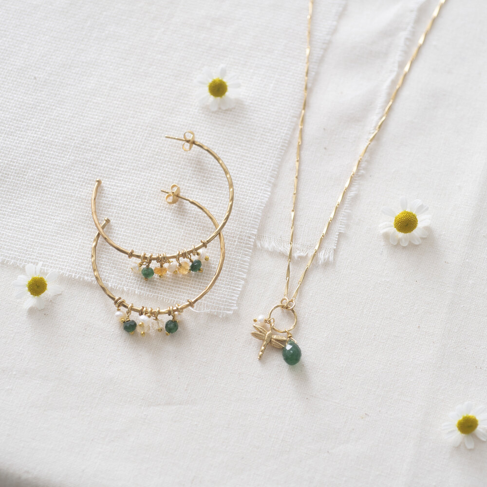 A Beautiful Story Aurora Aventurine Citrine GP Earrings A Beautiful Story Aurora Aventurine Citrine GP Earrings