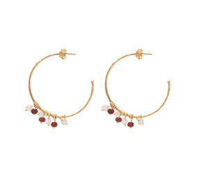 A Beautiful Story Aurora Garnet Rose Quartz Earrings GP A Beautiful Story Aurora Garnet Rose Quartz Earrings GP