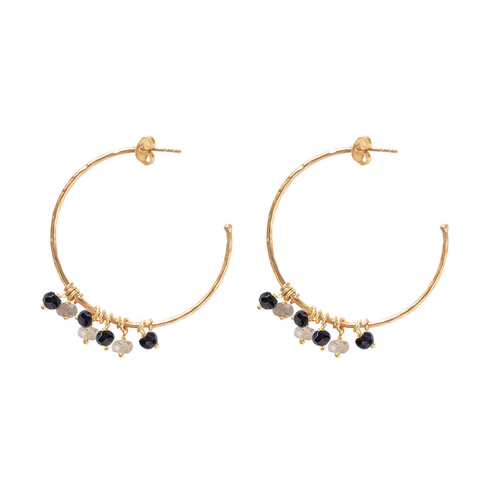 A Beautiful Story Aurora Black Onyx Labradorite Earrings GP A Beautiful Story Aurora Black Onyx Labradorite Earrings GP