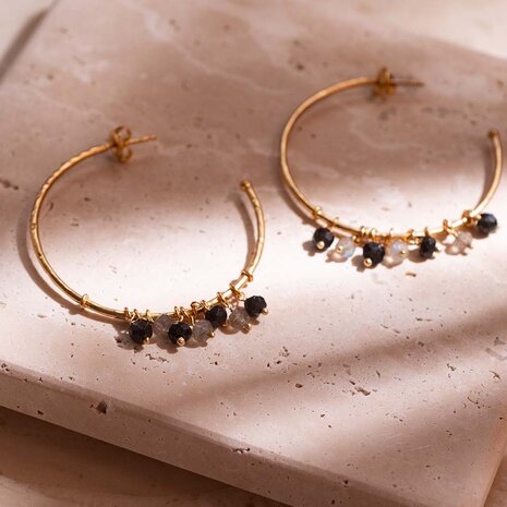 A Beautiful Story Aurora Black Onyx Labradorite Earrings GP A Beautiful Story Aurora Black Onyx Labradorite Earrings GP