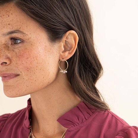 A Beautiful Story Serenity Rose Quartz Earrings GP A Beautiful Story Serenity Rose Quartz Earrings GP