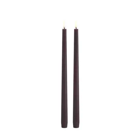 Uyuni LED taper candle 2,3x32,, Smooth, 2-pack Plum Uyuni LED taper candle 2,3x32,, Smooth, 2-pack Plum