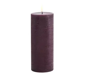 Uyuni LED pillar candle Rustic - 7,8x20 cm  Plum Uyuni LED pillar candle Rustic - 7,8x20 cm  Plum