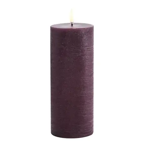 Uyuni LED pillar candle Rustic - 7,8x20 cm  Plum