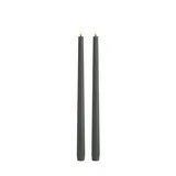 Uyuni LED taper candle 2,3x32, Smooth, 2-pack Olive green Uyuni LED taper candle 2,3x32, Smooth, 2-pack Olive green