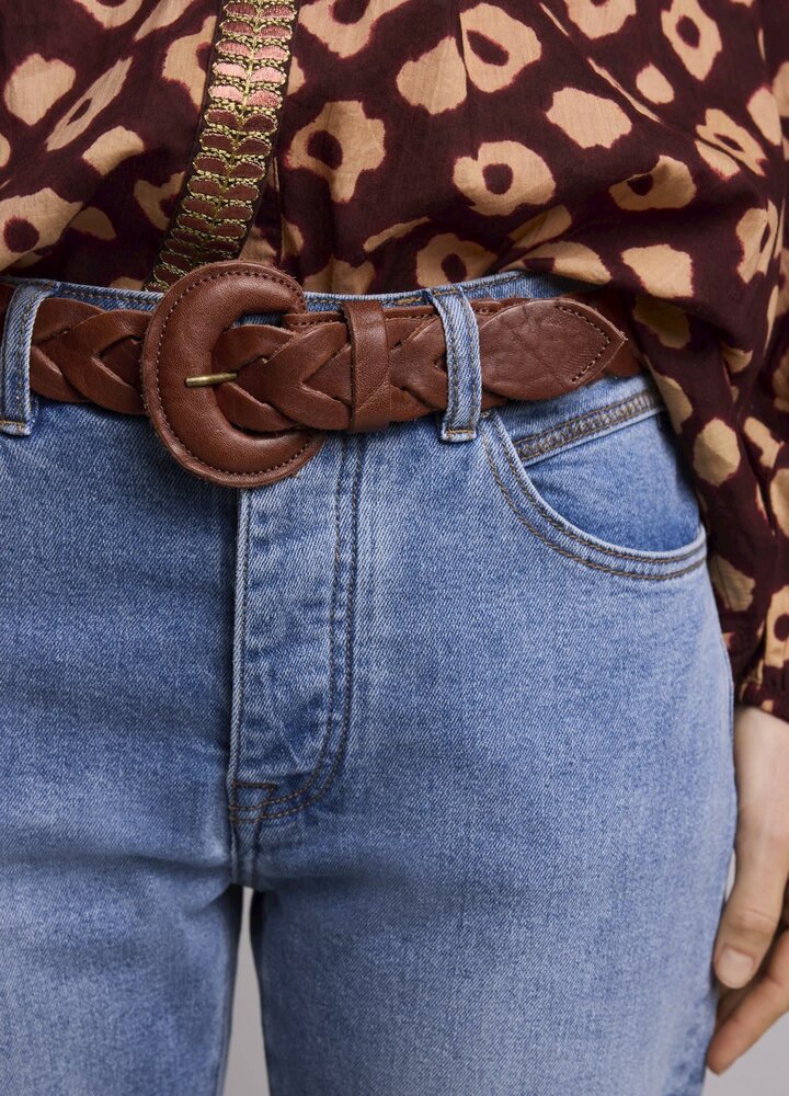 Summum Woman Braided leather belt - Cognac Summum Woman Braided leather belt - Cognac