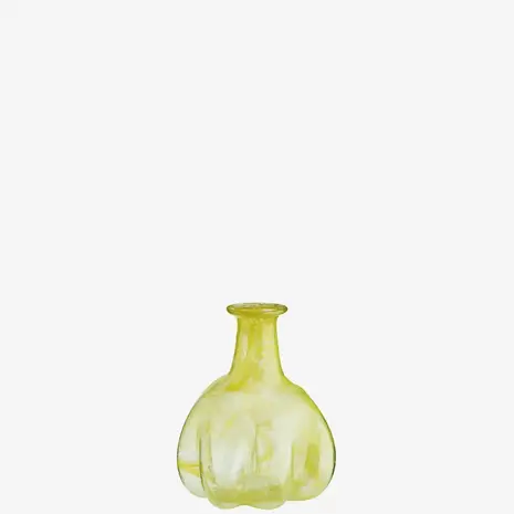 Madam Stoltz Vaas van gerecycled glas - geel Madam Stoltz Vaas van gerecycled glas - geel