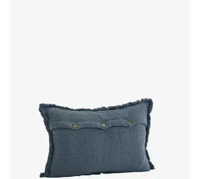 Madam Stoltz Geborduurd kussen incl. binnenkussen - Dusty Blue Madam Stoltz Geborduurd kussen incl. binnenkussen - Dusty Blue
