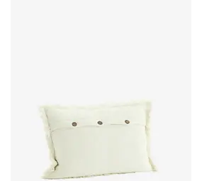 Madam Stoltz Geborduurd kussen incl. binnenkussen - Off white