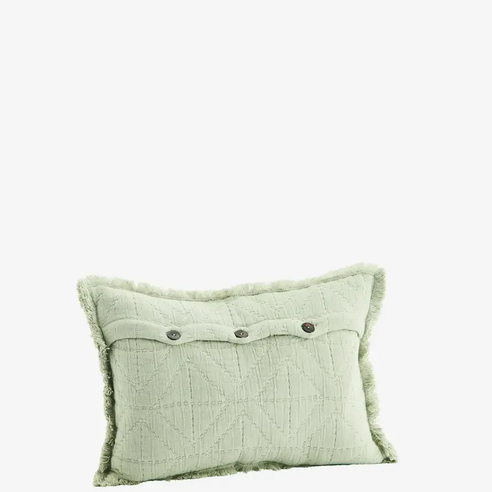 Madam Stoltz Geborduurd kussen incl. binnenkussen - Sage Madam Stoltz Geborduurd kussen incl. binnenkussen - Sage