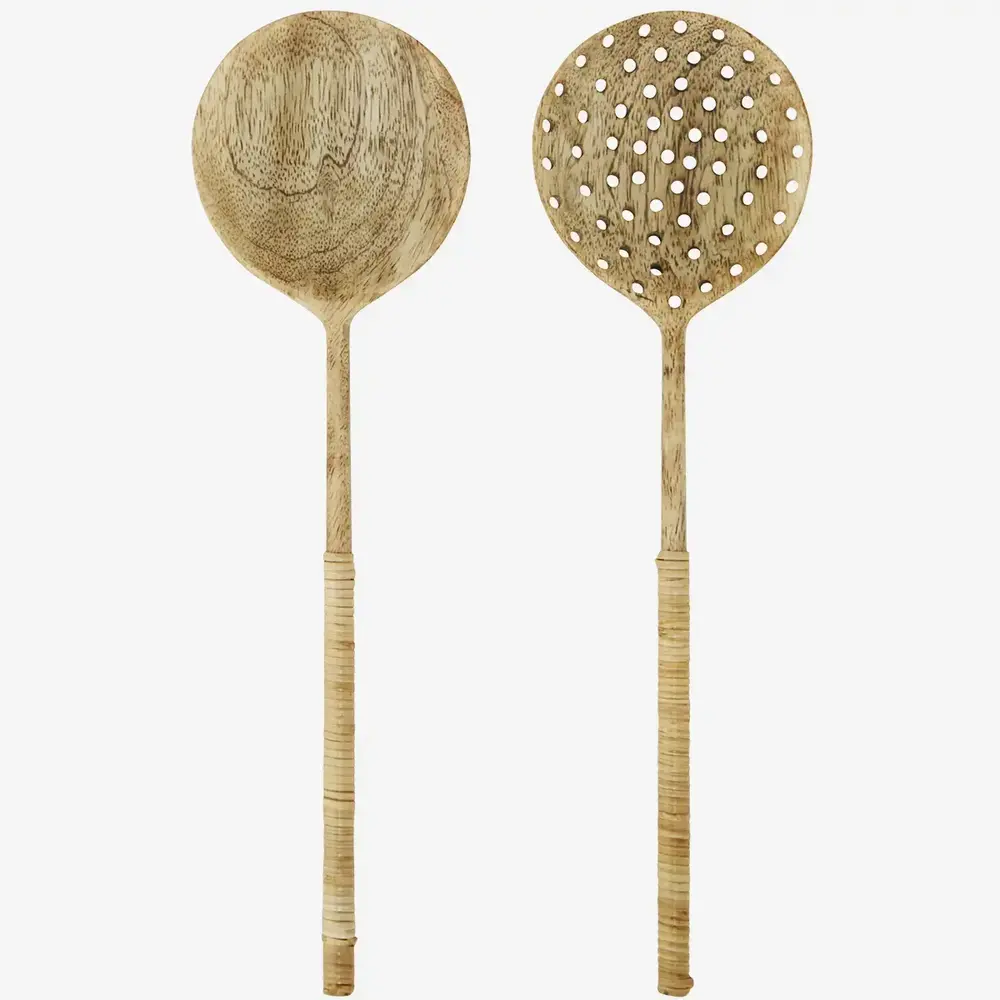 Madam Stoltz Wooden salad set/ with bamboo