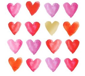 Ppd Servetten Aquarell Hearts gold 33x33 Ppd Servetten Aquarell Hearts gold 33x33