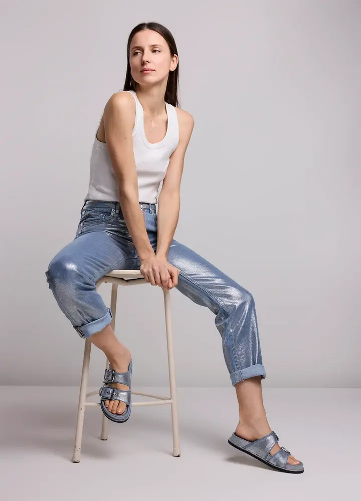 Summum Woman Rib tanktop cotton rib – Off white