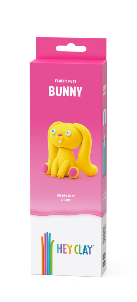 HeyClay HeyClay - Fluffy Pets Konijntje – 3 cans HeyClay HeyClay - Fluffy Pets Konijntje – 3 cans
