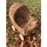 Rieten poppenwagen retro little flowers