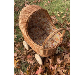 Rieten poppenwagen retro little flowers