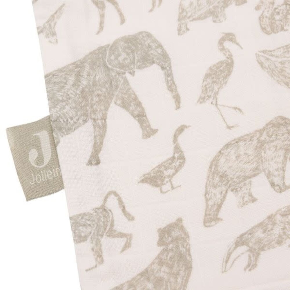 Jollein Slaapzak Hydrofiel 110cm - Animals Olive Green