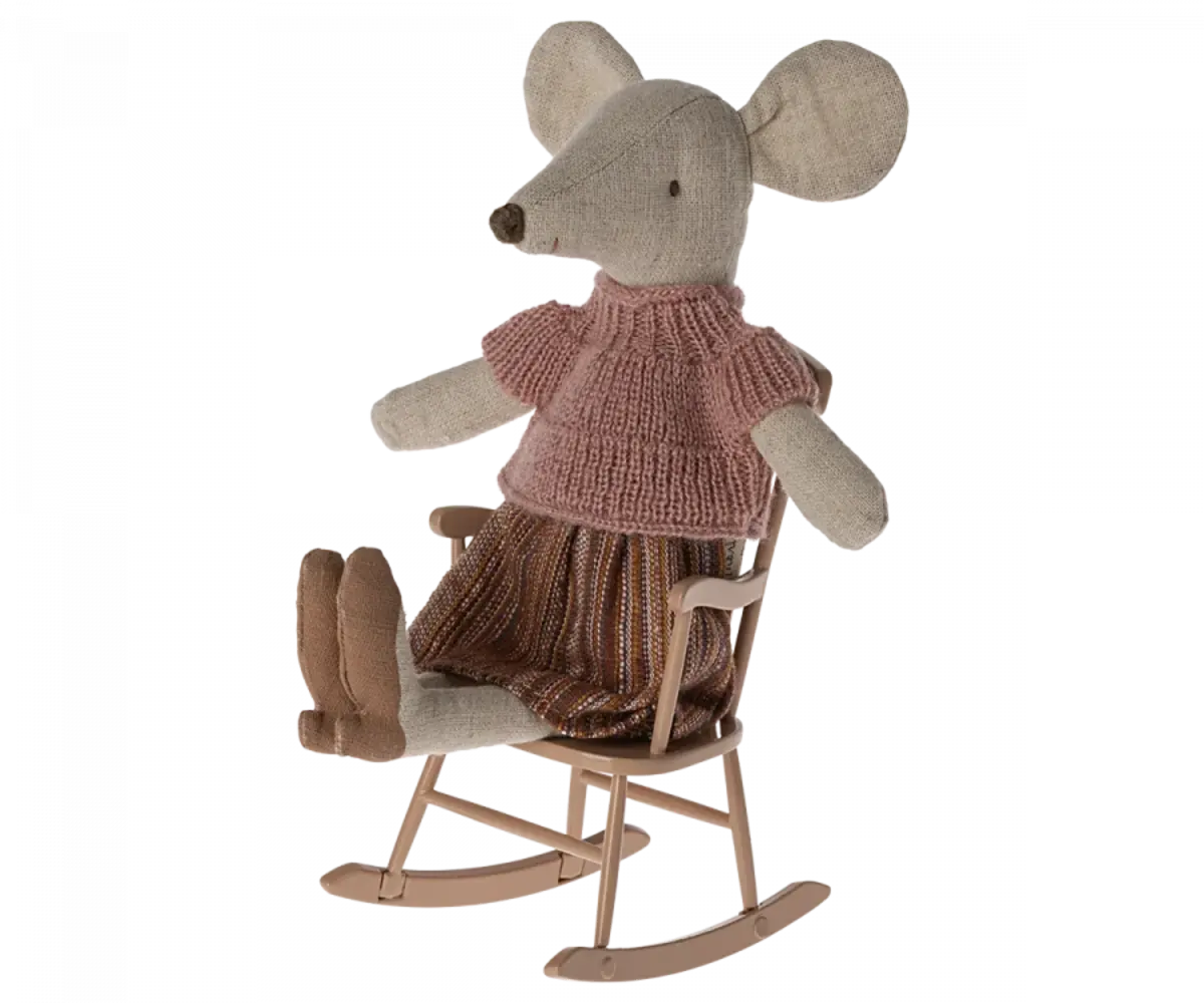 Maileg Rocking chair, Mouse - Dark powder Maileg Rocking chair, Mouse - Dark powder
