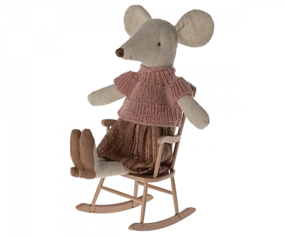 Maileg Rocking chair, Mouse - Dark powder Maileg Rocking chair, Mouse - Dark powder