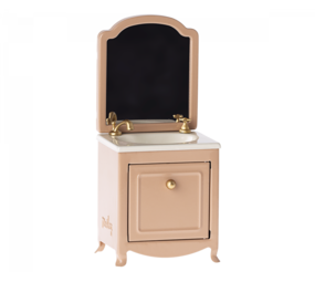 Maileg Wastafeltje met spiegel  - poeder roze Maileg Wastafeltje met spiegel  - poeder roze