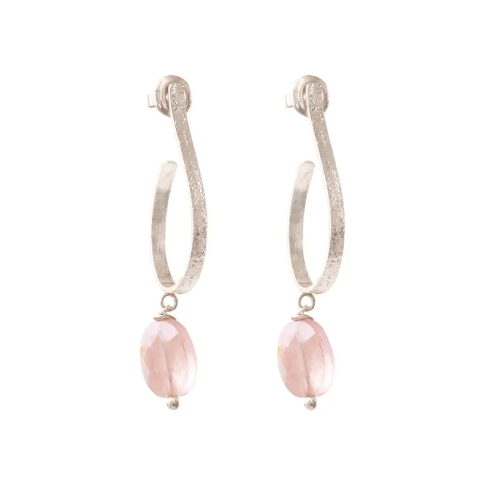 A Beautiful Story Attracted Rose Quartz Earrings SP