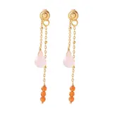 A Beautiful Story Felicity Rose Quartz Carnelian Earrings GP A Beautiful Story Felicity Rose Quartz Carnelian Earrings GP
