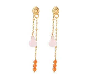 A Beautiful Story Felicity Rose Quartz Carnelian Earrings GP