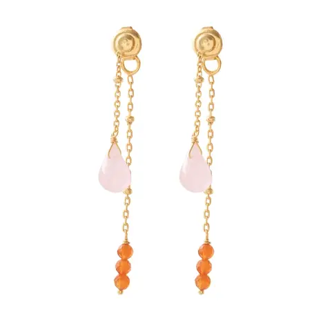 A Beautiful Story Felicity Rose Quartz Carnelian Earrings GP