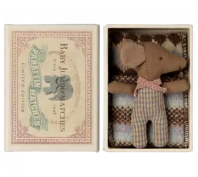 Maileg Sleepy wakey baby mouse in Matchbox - Rose