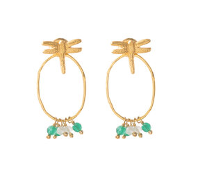 A Beautiful Story Showing Aventurine Moonstone Earrings GP A Beautiful Story Showing Aventurine Moonstone Earrings GP